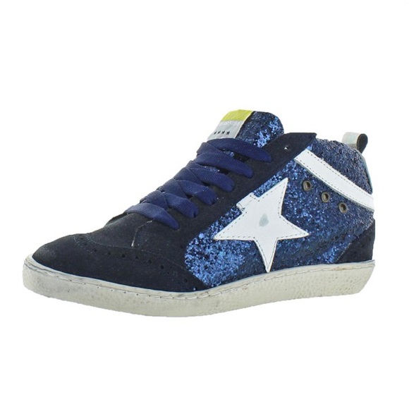 Freebird Navy Mid top Leather Fashion Sneaker 8